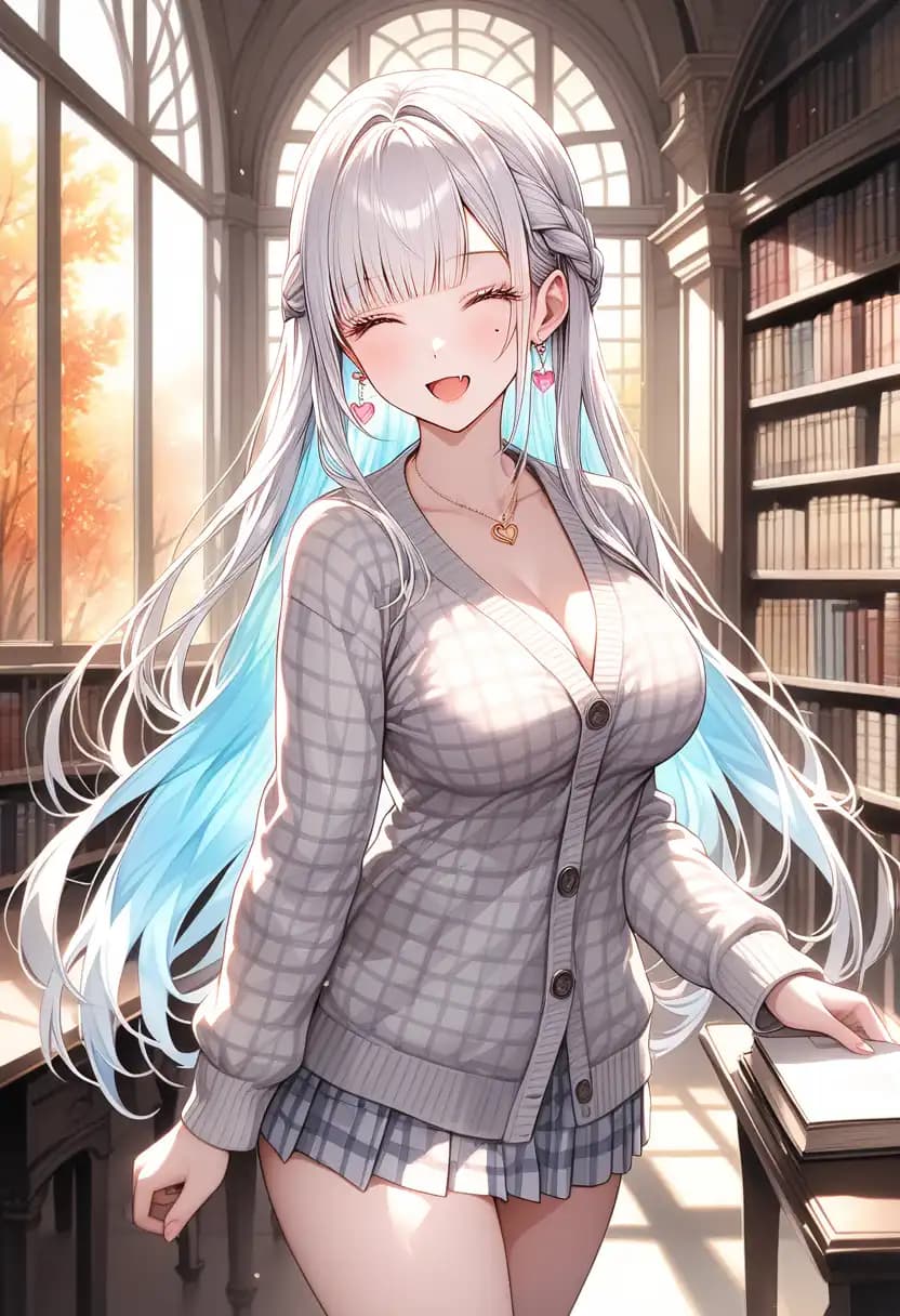 図書館デートでご満悦のまゆさん